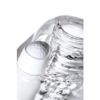 Wibrujący masturbator Lingam Khani transparentny 9 cm