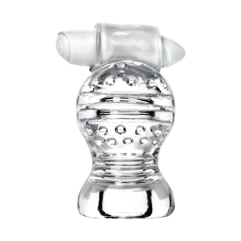 Masturbator wibrujący Lingam Shakti transparentny 9 cm
