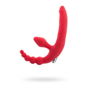 Strapon wibrujący Black&Red silikonowy czerwony 35 cm
