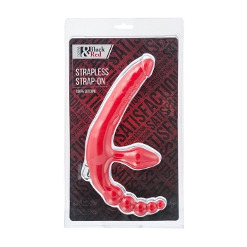 Strapon wibrujący Black&Red silikonowy czerwony 35 cm