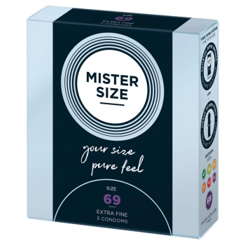 Prezerwatywy ultracienkie Mister Size 69 mm wegańskie 3 sztuki