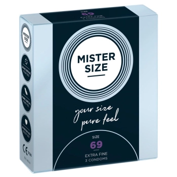 Prezerwatywy ultracienkie Mister Size 69 mm wegańskie 3 sztuki