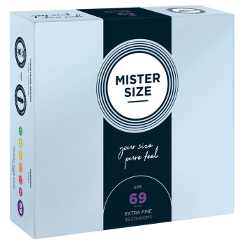 Prezerwatywy ultracienkie Mister Size 69 mm wegańskie 36 sztuk