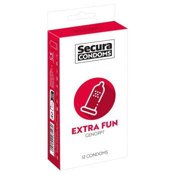 Prezerwatywy prążkowane Secura Extra Fun 12 sztuk 18 cm