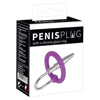 Plug do penisa z pierścieniem na żołądź Penisplug silikon 6,5 cm
