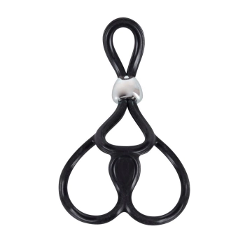 Pierścień erekcyjny You2Toys silikonowy z pierścieniami jąder 13 cm czarny