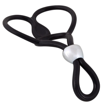 Pierścień erekcyjny You2Toys silikonowy z pierścieniami jąder 13 cm czarny