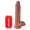 King Cock 10 inch Balls Tan