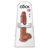 King Cock 10 inch Balls Tan