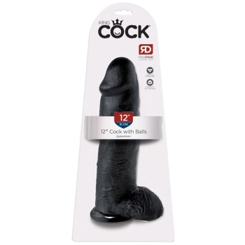 King Cock 12 inch Balls Black