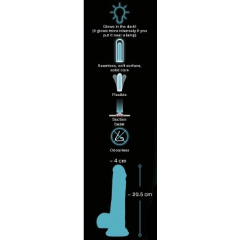 Dildo silikonowe You2Toys świecące w ciemności 20,5 cm