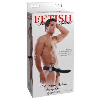 Proteza na penisa Fetish Fantasy Series pusta ciemna 20 cm z wibracją