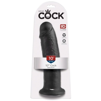 Dildo realistyczne King Cock ciemne 25 cm PVC