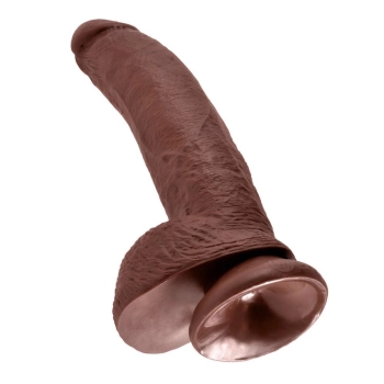 KC 9" Cock with Balls Brown