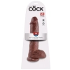 King Cock 10 inch Balls Brown