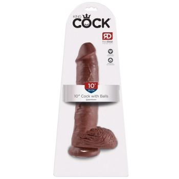 King Cock 10 inch Balls Brown