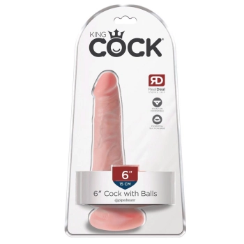 King Cock 6 Cock w Balls Light