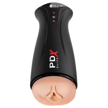 Masturbator z wibracją i ssaniem PDX Elite USB 24,5 cm
