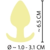 Korek analny Cuties żółty silikonowy 6,5 cm