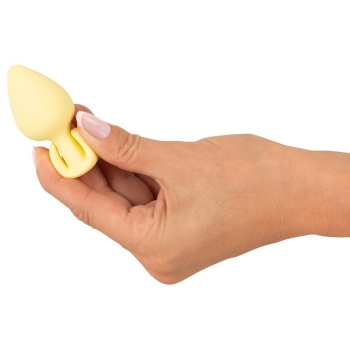 Korek analny Cuties żółty silikonowy 6,5 cm