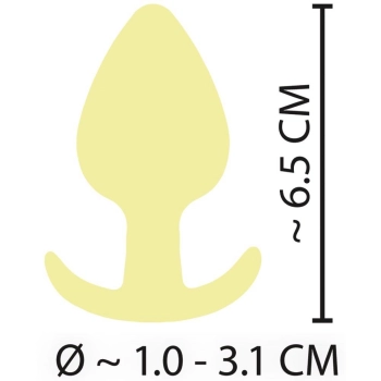 Korek analny Cuties żółty silikonowy 6,5 cm
