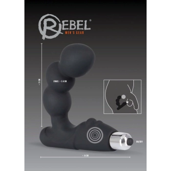 Masażer prostaty Rebel z wibracją czarny 14 cm