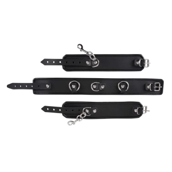 Leather neck and hand cuffs