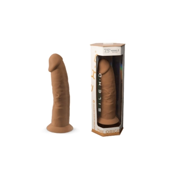 Dildo z cyberskóry Silexd Model 2 karmelowy 19 cm z przyssawką