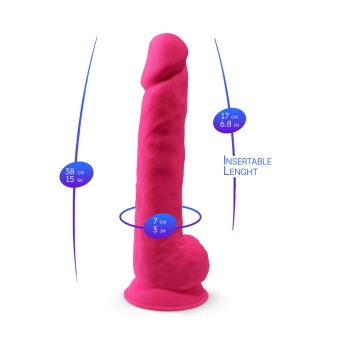 Dildo realistyczne Silexd z przyssawką silikonowe różowe 38 cm
