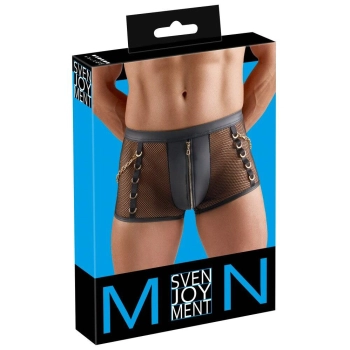 Slipy siatkowe Svenjoyment czarne z zamkiem M