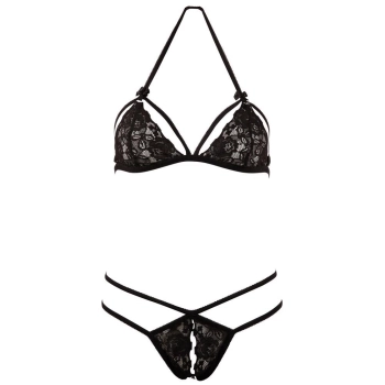 Komplet koronkowy Cottelli LINGERIE czarny M