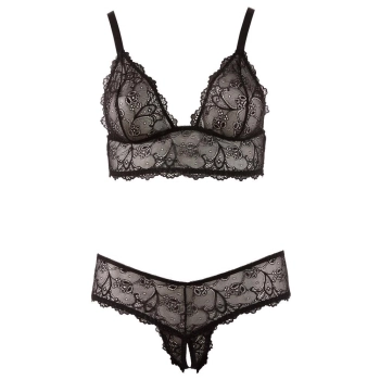 Biustonosz ze stringami Cottelli CURVES czarny XL