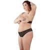 Komplet bielizny z perłami Cottelli CURVES czarny 4XL