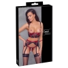 Komplet bielizny Cottelli BONDAGE czarno czerwony L
