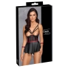 Komplet lift bra bondage Cottelli BONDAGE 85B czarny czerwony