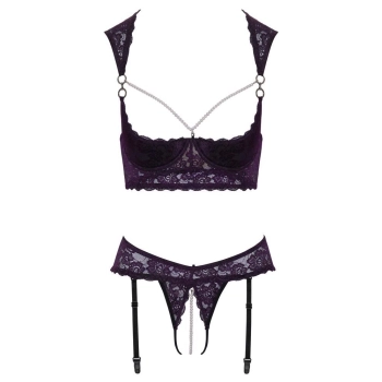 Shelf Bra Set Purple 80B/M