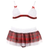 Komplet bielizny Cottelli LINGERIE czerwona krata L