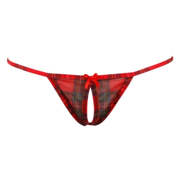 Komplet bielizny Cottelli LINGERIE czerwona krata L