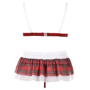 Komplet bielizny Cottelli LINGERIE czerwona krata L