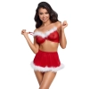 Świąteczny komplet bielizny Cottelli Lingerie czerwony L XL
