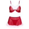 Świąteczny komplet bielizny Cottelli Lingerie czerwony L XL