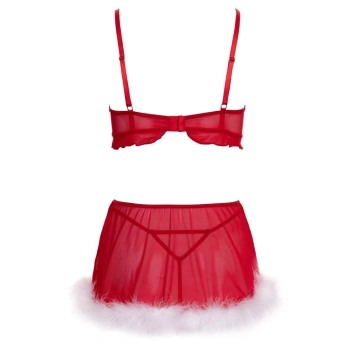 Świąteczny komplet bielizny Cottelli Lingerie czerwony L XL