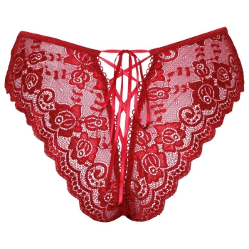Crotchless panty red L