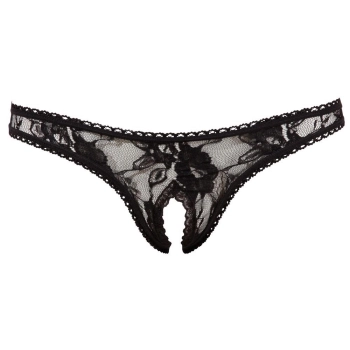 Stringi Cottelli LINGERIE z otwartym kroczem czarny M