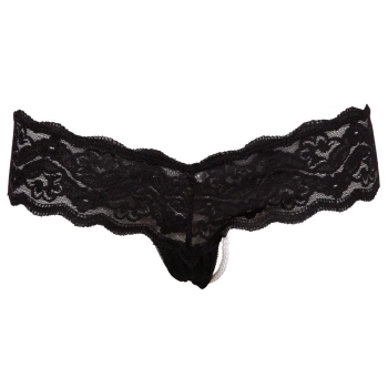 Stringi perłowe Cottelli LINGERIE czarne M