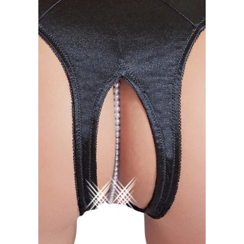 Stringi z perłami Cottelli Lingerie czarny L