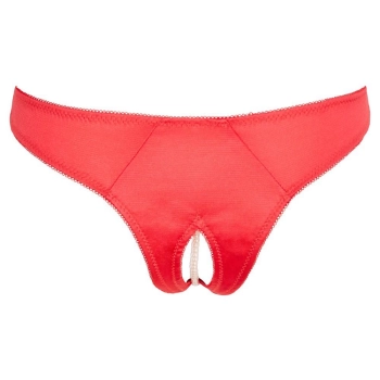 Slipy z perłami Cottelli Lingerie czerwone XL