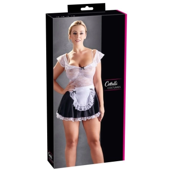 Sukienka pokojówki Cottelli COSTUMES biało czarna XL