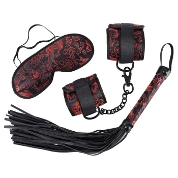 Zestaw bondage satynowy Bad Kitty czarny 38 cm