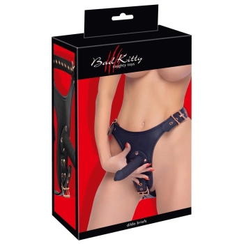 Strap on Bad Kitty 3D z trzema dildos S/M